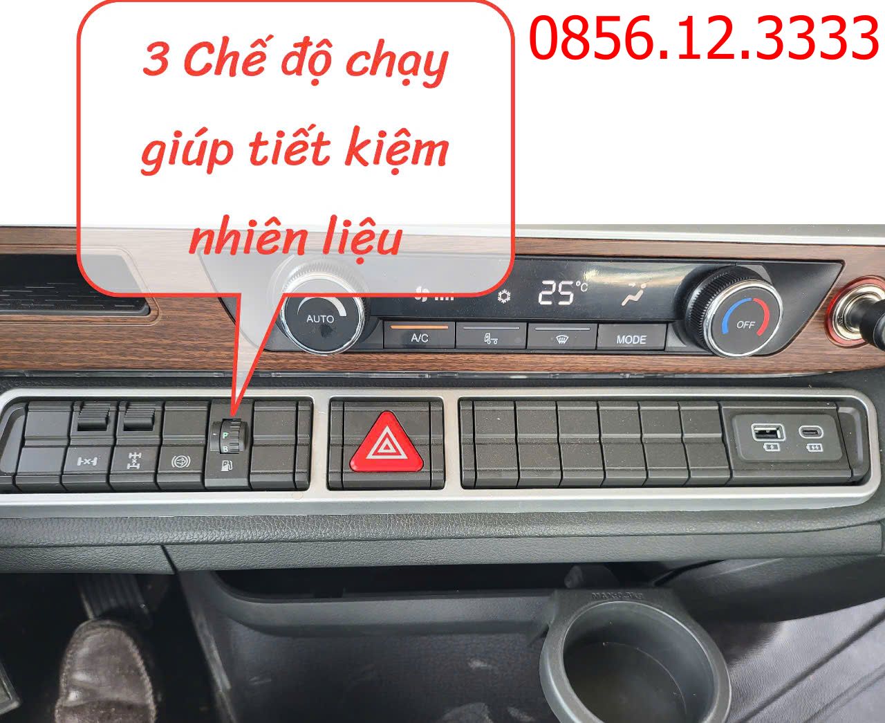 Trang bị 3 chế độ chạy giúp tiết kiệm nhiên liệu tùy vào tải trọng.